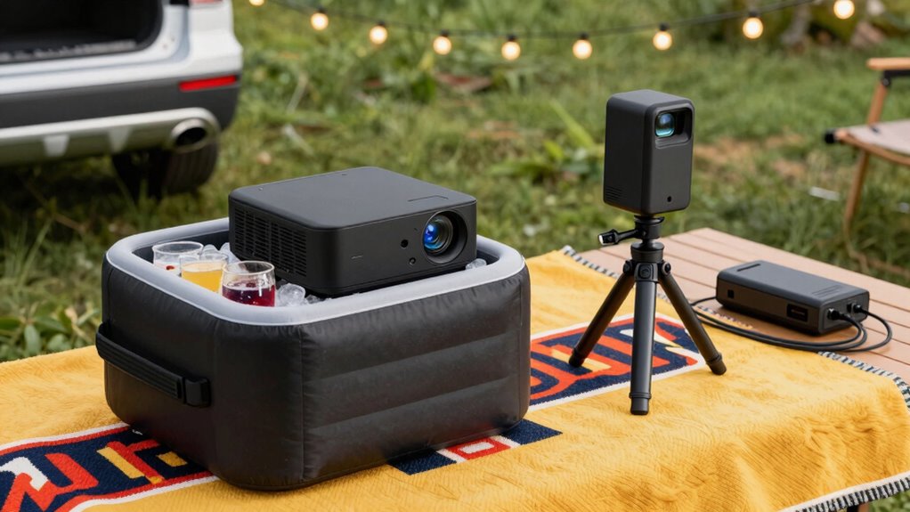 portable projector for tailgates