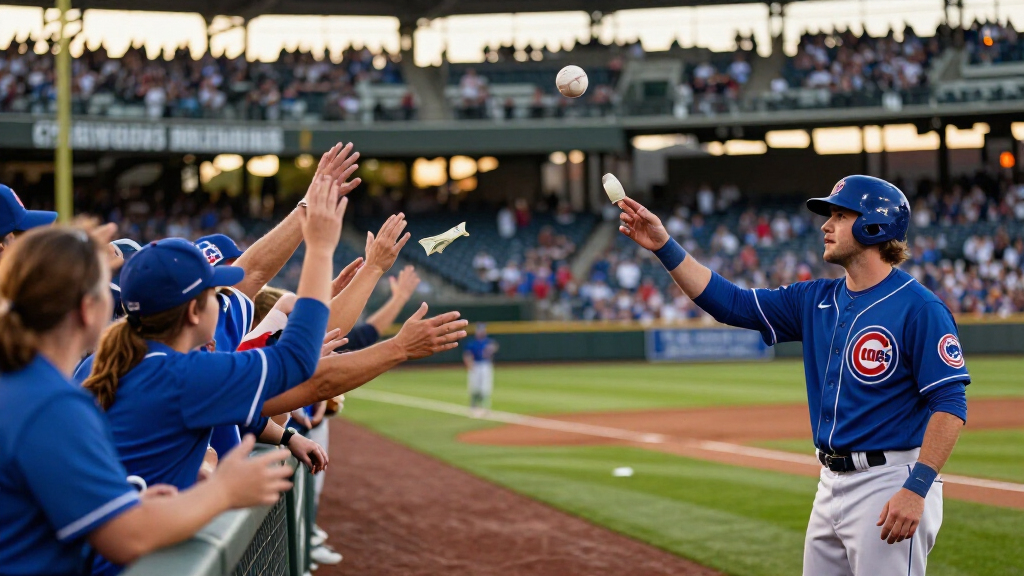 Chicago Cubs Outfielder Ian Happ Tossed A Ball To The Fans With $300 Wrapped Around It To Buy Beers For A Bunch Of Fans